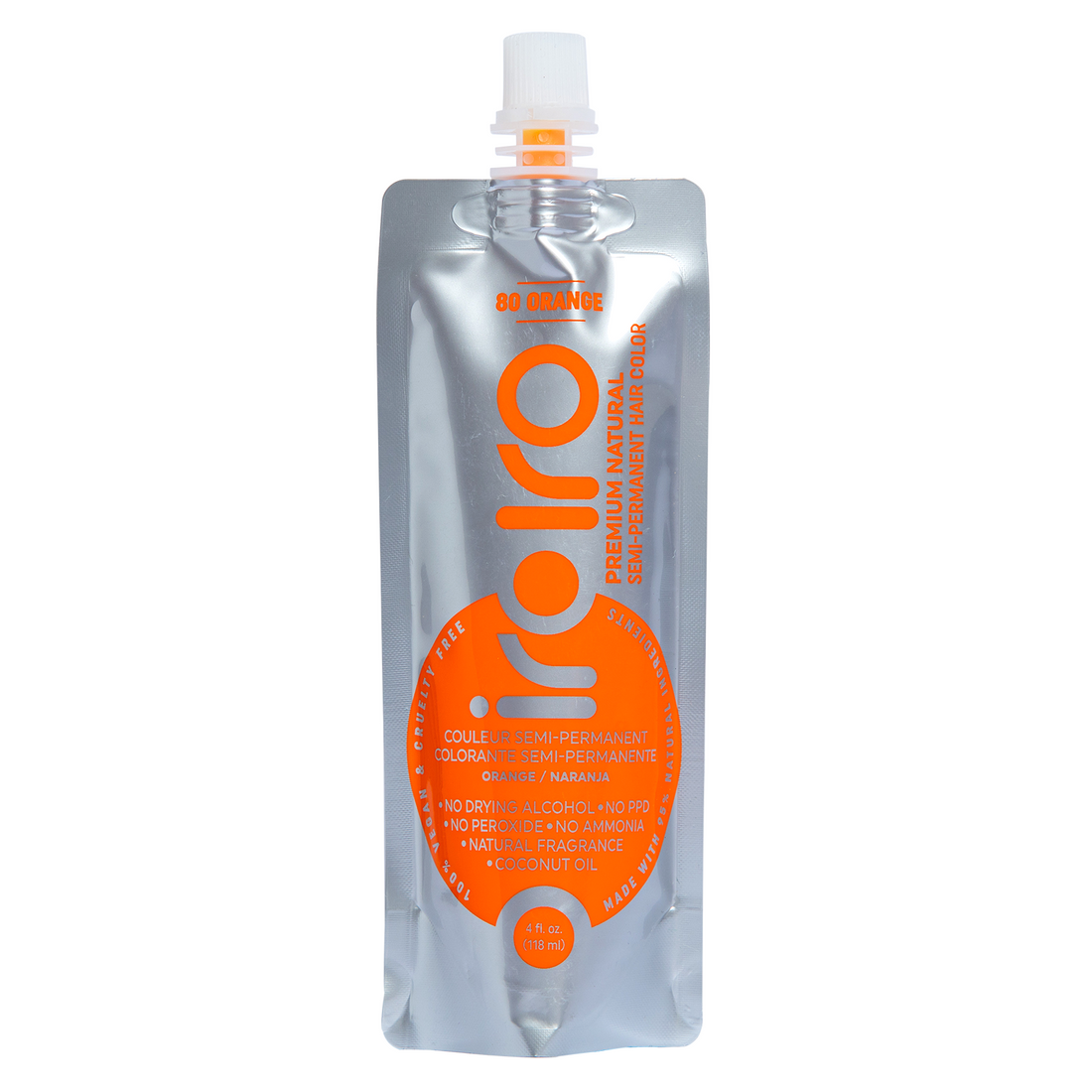 Iroiro 80 Orange Natural Vegan Cruelty-Free Semi-Permanent Hair Color