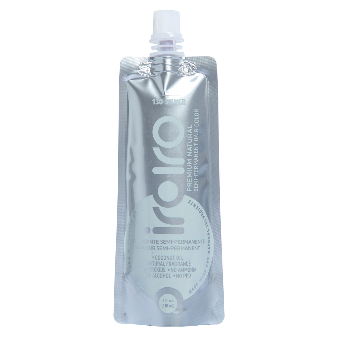 Iroiro 130 Silver Natural Vegan Cruelty-Free Semi-Permanent Hair Color