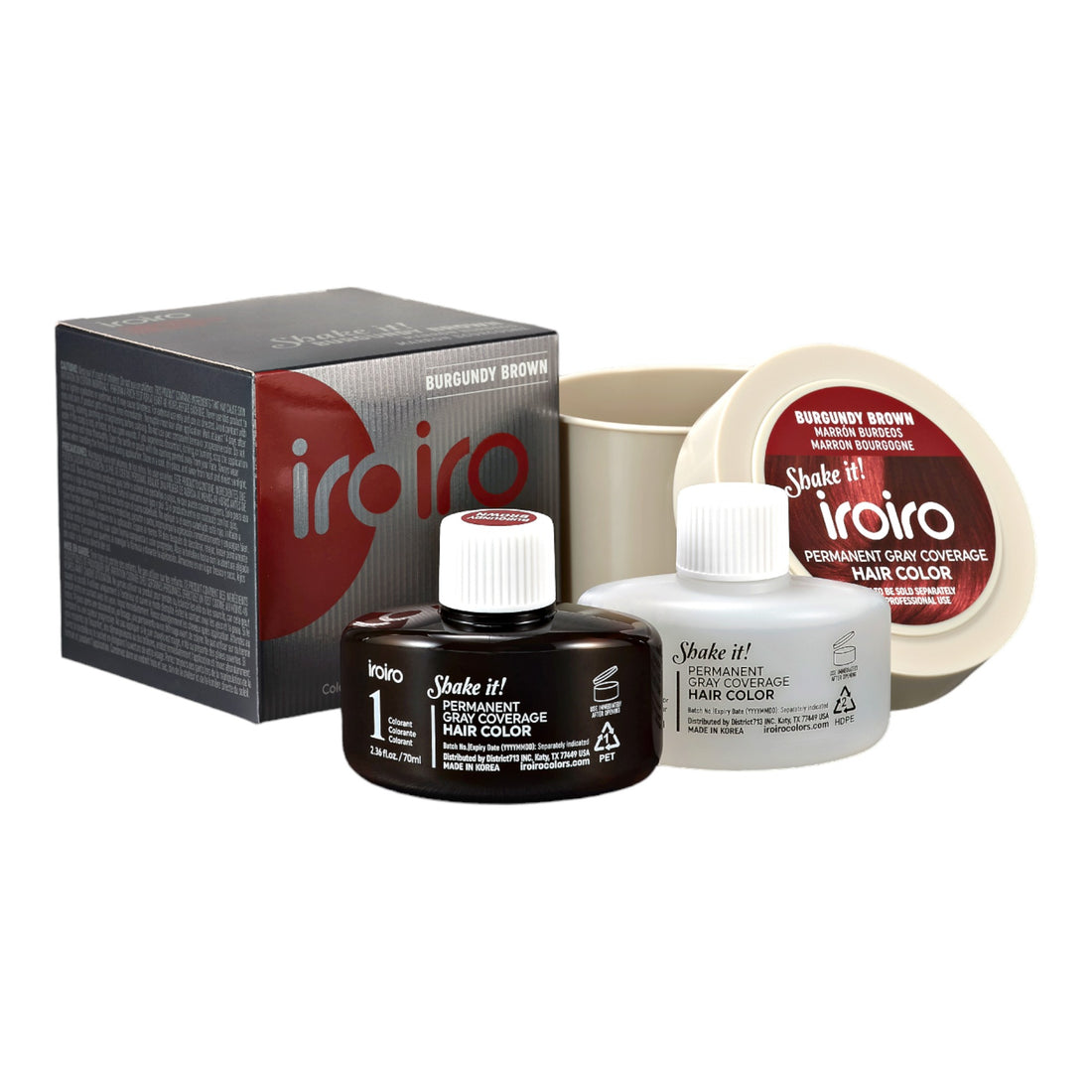 Iroiro Burgundy Brown Permanent Gray Coverage Hair Color