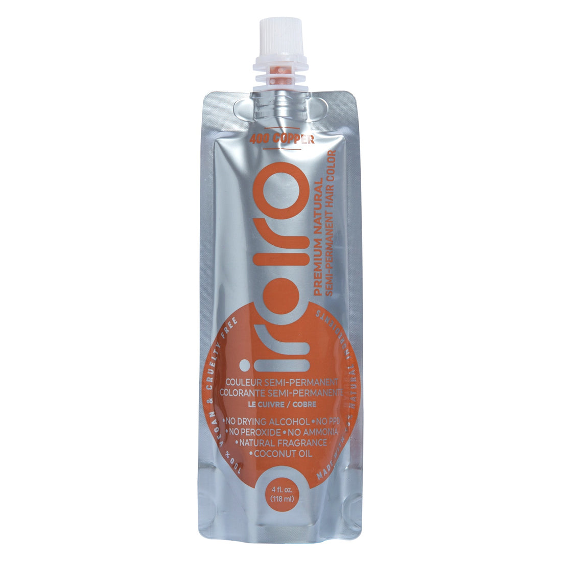 Hair Color - Iroiro 400 Copper Natural Vegan Cruelty-Free Semi-Permanent Hair Color