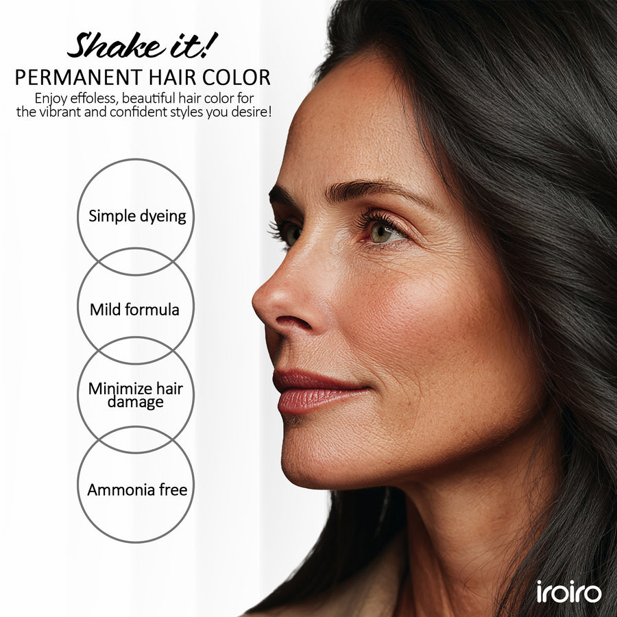 Iroiro Black Permanent Gray Coverage Hair Color