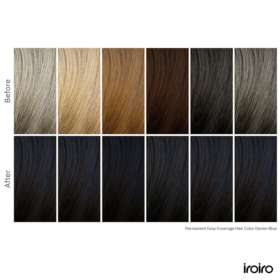 Iroiro Denim Blue Permanent Gray Coverage Hair Color