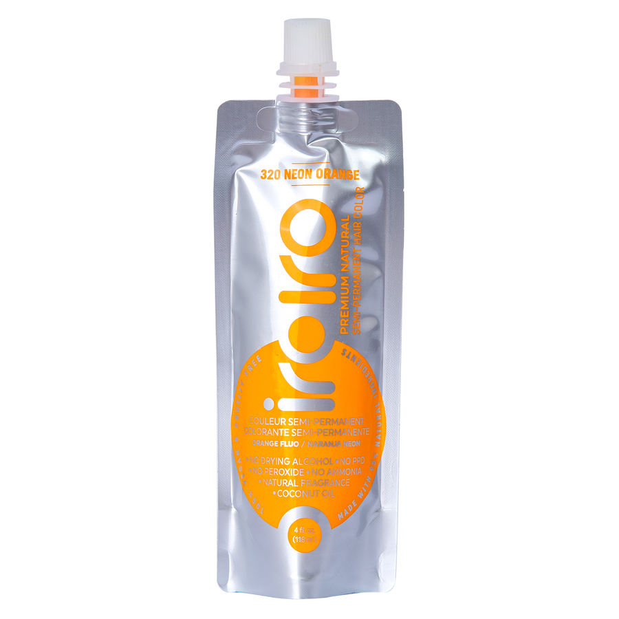 Iroiro 320 UV Reactive Orange Neon Vegan Cruelty-Free Semi-Permanent Hair Color