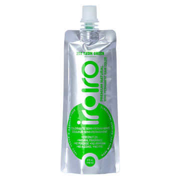 Iroiro 350 UV Reactive Green Neon Vegan Cruelty-Free Semi-Permanent Hair Color